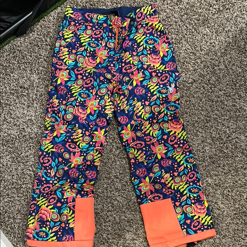 Spyder Floral ski pants  in floral Blue